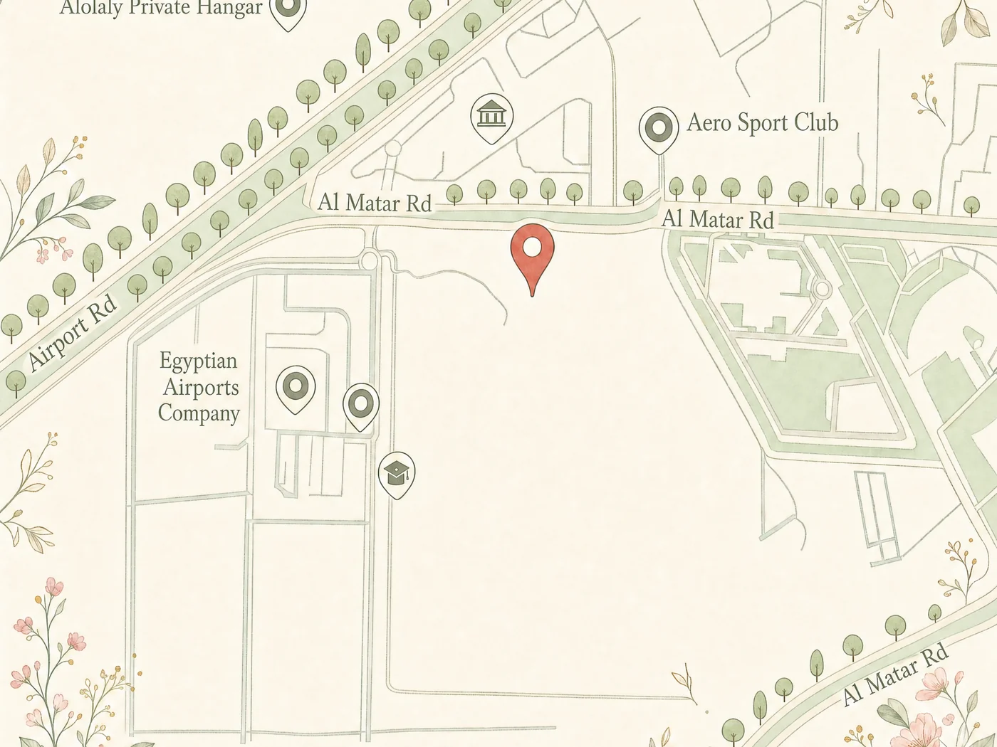 Map to Holy Hall, Aero Sports Club